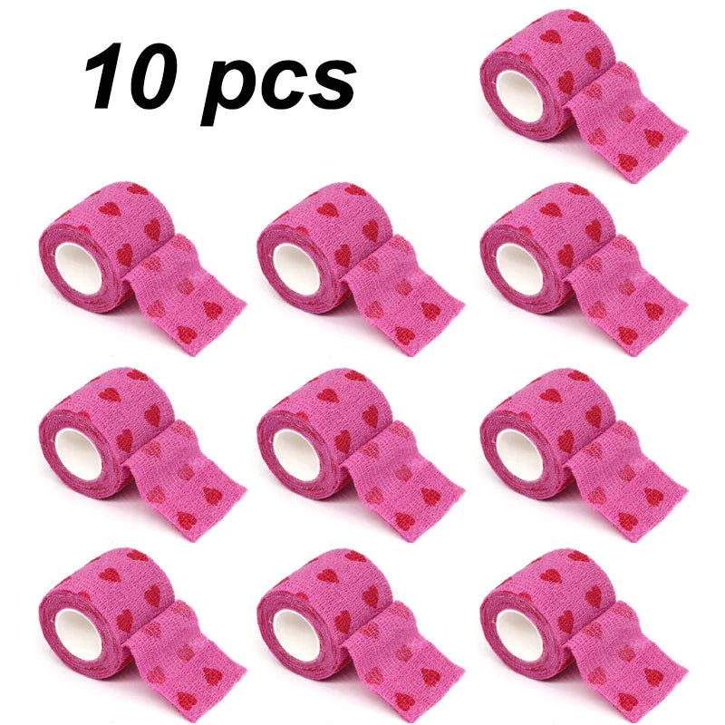 10 rollos de vendaje deportivo elástico autoadhesivo: protección para articulaciones, extremidades y mascotas | Cinta para lesiones atléticas | Correa de compresión