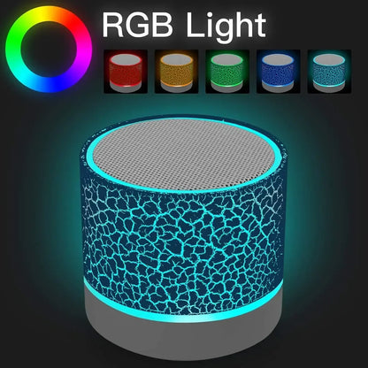 Altavoz inalámbrico mini con Bluetooth, altavoz portátil con subwoofer enchufable, sonido y luz LED, regalo, novedad de 2024