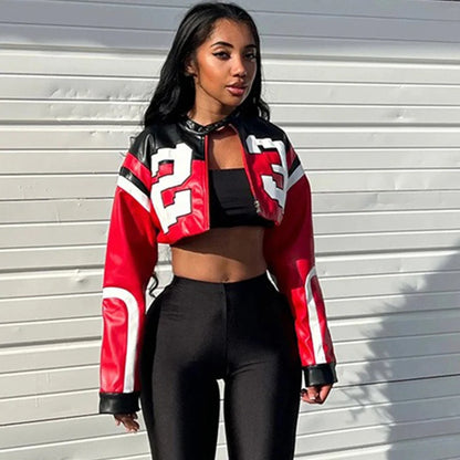 chaqueta corto para mujer, ropa nueva, moda con estampado de letras