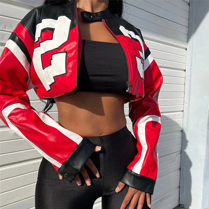 chaqueta corto para mujer, ropa nueva, moda con estampado de letras