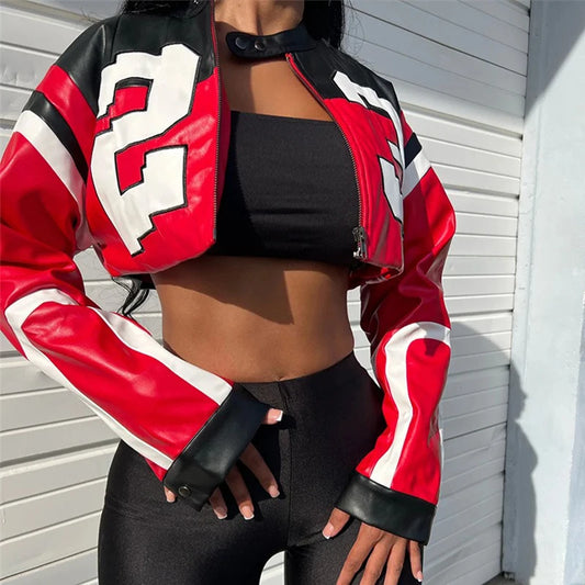 chaqueta corto para mujer, ropa nueva, moda con estampado de letras