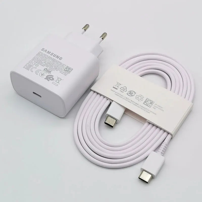 Cargador Samsung de 45 W, adaptador de carga superrápida de 1,8 M, tipo C, para Galaxy S24, S23, S22, S21, S20, Note 20, Ultra 10, Z Flip Fold 6, 5, 4, 3 y 2