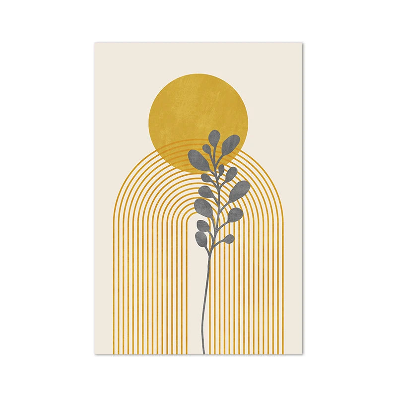 Pósteres e impresiones de pintura abstracta minimalista Original, imagen de pared, arte de pared gris mostaza y lienzo impreso para