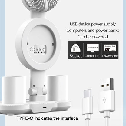 Lámpara de mesa LED recargable para estudio, lámpara de escritorio, luz de lectura, luz de noche LED con ventilador, pantalla de reloj LED, luz de escritorio de lectura