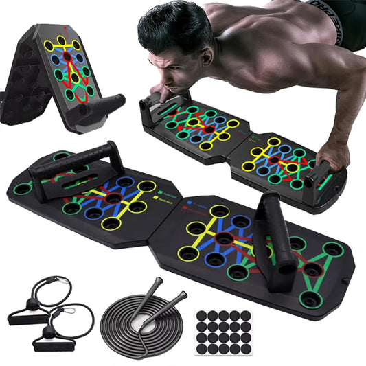 Tabla de flexiones portátil y multifuncional, equipo de fitness plegable para entrenamiento de pecho, abdomen, brazos y espalda.