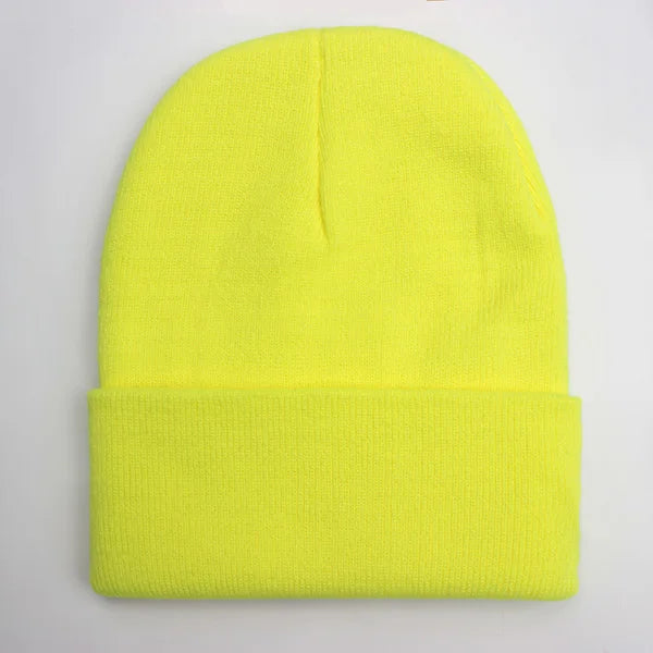 Gorro Unisex liso Otoño Invierno mezclas de lana Gorro de punto suave y cálido hombres mujeres