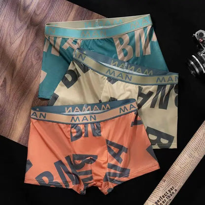 Lot de 12 boxers tendance pour homme, sous-vêtements respirants avec lettres imprimées 
