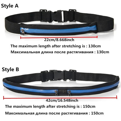 Riñonera ajustable para correr, doble bolsillo, impermeable, cinturón para teléfono, bolsa pequeña de nailon para viajar, ciclismo, senderismo, deporte, gimnasio