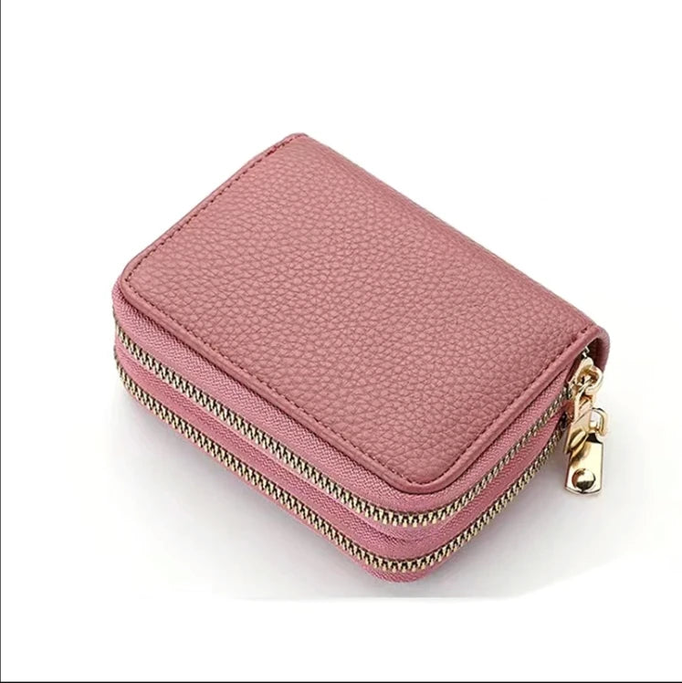 Monedero de estilo corto con cremallera para mujer, monedero con estampado de lichi