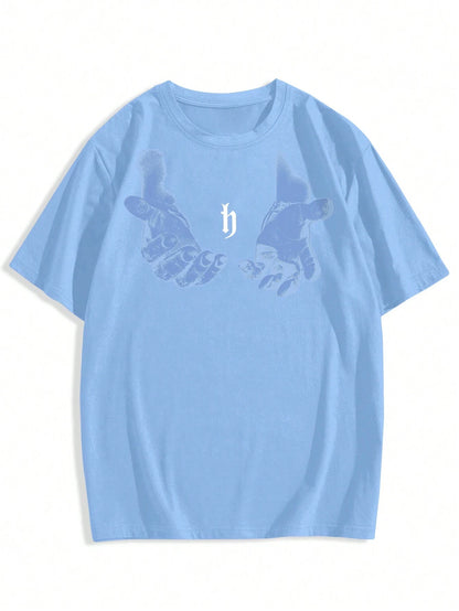 Camiseta de manga corta informal con estampado para hombre, para uso diario, primavera y verano