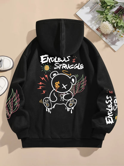 Sudaderas de calle para mujer, sudaderas con estampado, Jersey con cuello redondo, Tops cálidos de lana para mujer
