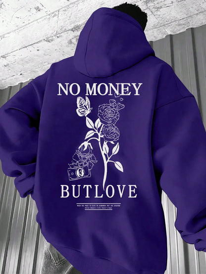 Chaqueta con capucha estilo pareja de primavera y otoño a la moda nueva sudadera holgada de lana con capucha con estampado de letras florales para hombre