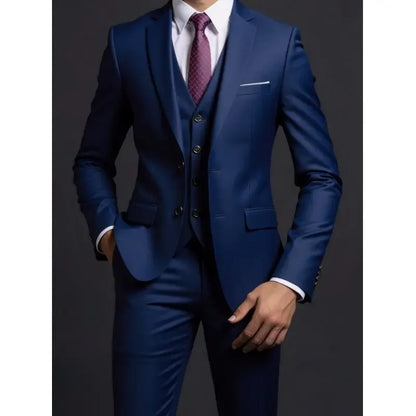 traje de boda informal de estilo británico de negocios de caballero a la moda para presentador de banquete de color sólido