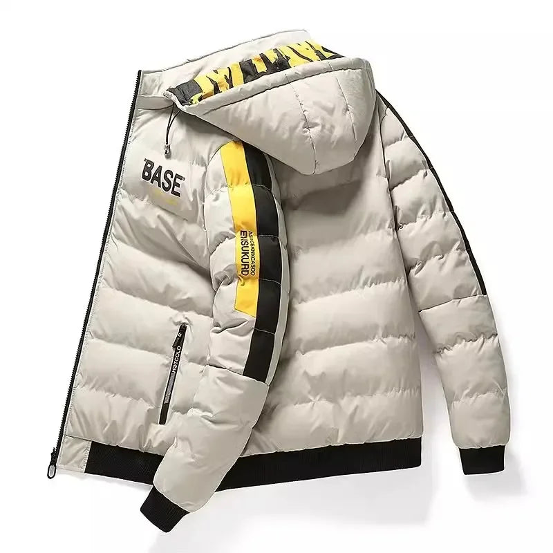 Chaqueta de algodón de otoño e invierno para hombre, chaqueta gruesa acolchada y cálida, nueva ropa de doble cara, gorra extraíble