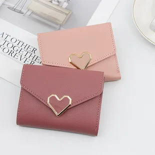 cartera larga con hebilla en forma de V para mujer, cartera triple para mujer
