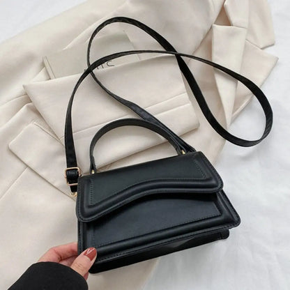 Women Girls PU Leather Shoulder Bag Fashion Messenger Bag Solid Color Elegant Crossbody Bag