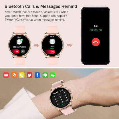 Reloj inteligente con Bluetooth para hombre y mujer, pulsera de acero con Dial personalizado, seguimiento de actividad deportiva, control del ritmo cardíaco, compatible con Android e IOS, G35