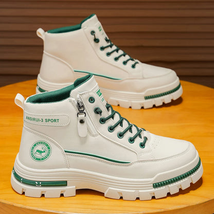 Botas altas de mezclilla para hombre, calzado deportivo informal, botas de hombre modernas y de moda