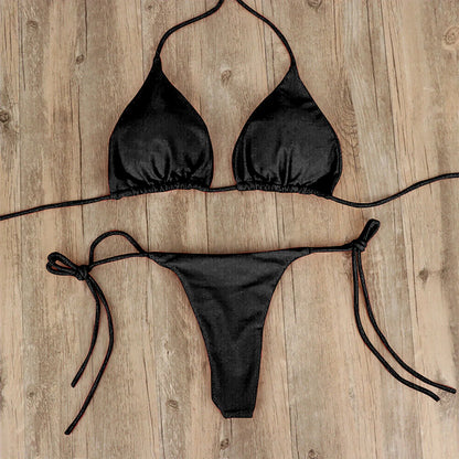 Conjunto de bikini sexy de verano, traje de baño brasileño para mujer, sujetador, tanga, dos piezas, ropa de playa, traje de baño para mujer