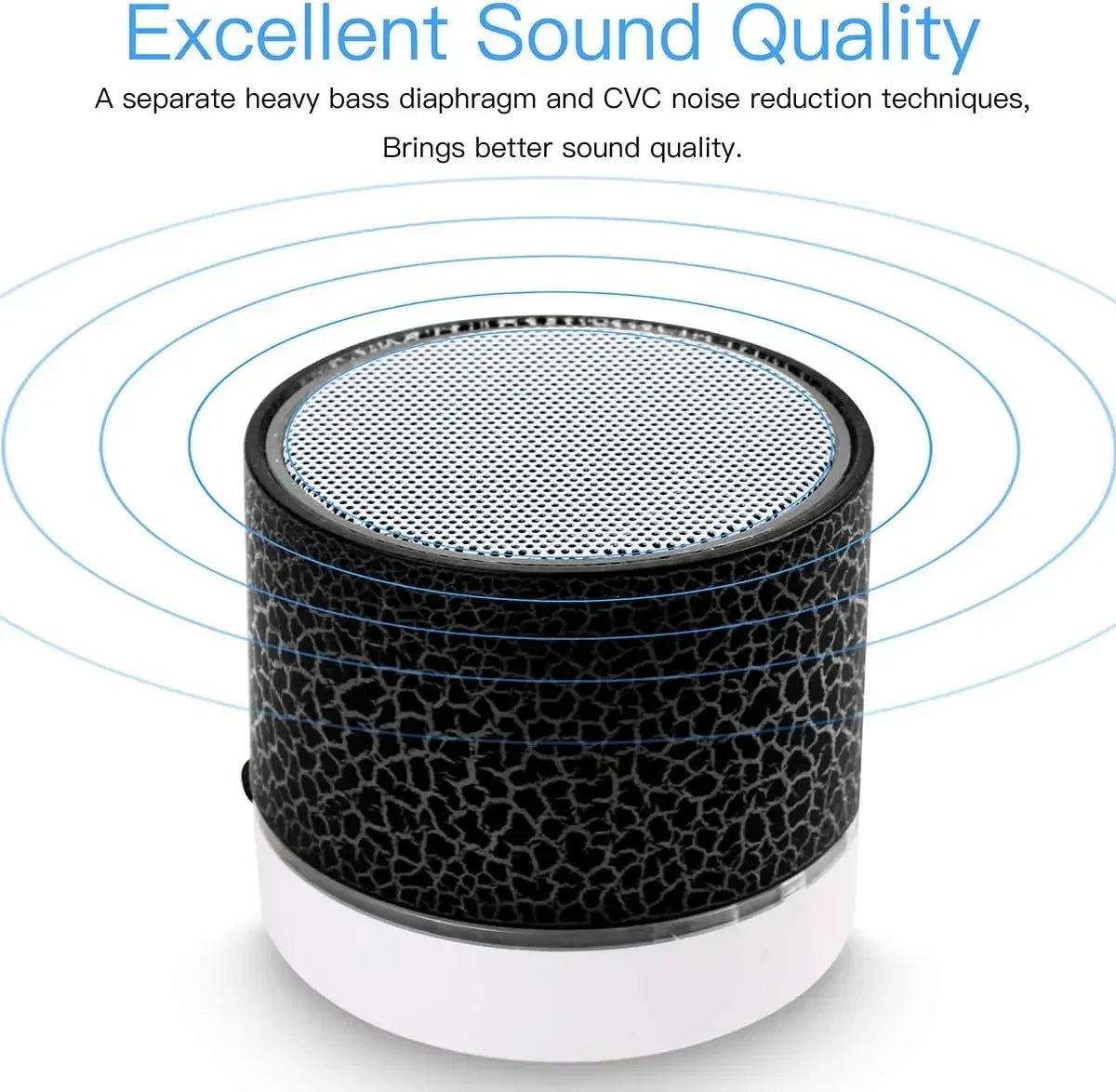 Altavoz inalámbrico mini con Bluetooth, altavoz portátil con subwoofer enchufable, sonido y luz LED, regalo, novedad de 2024