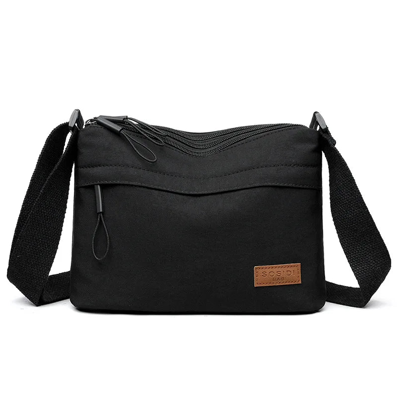Bolso de hombro tipo bandolera de alta capacidad con 3 bolsillos principales para mujer