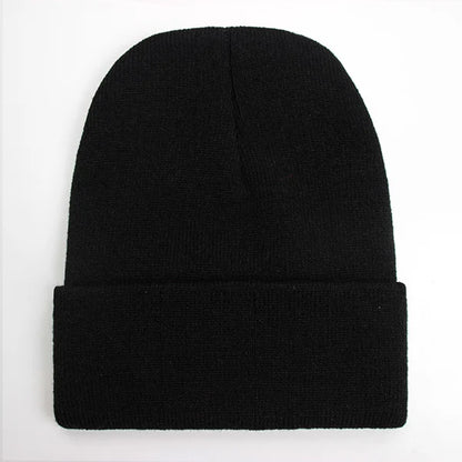 Gorro Unisex liso Otoño Invierno mezclas de lana Gorro de punto suave y cálido hombres mujeres