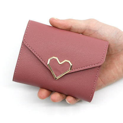 cartera larga con hebilla en forma de V para mujer, cartera triple para mujer