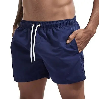 Bañador corto para hombre, de secado rápido, transpirable, con cordón.