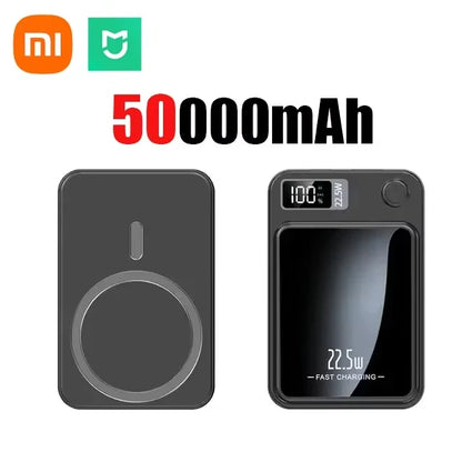 Cargador inalámbrico rápido Xiaomi de 100.000 mAh con batería externa magnética Magsafe para iPhone, Huawei y Samsung.