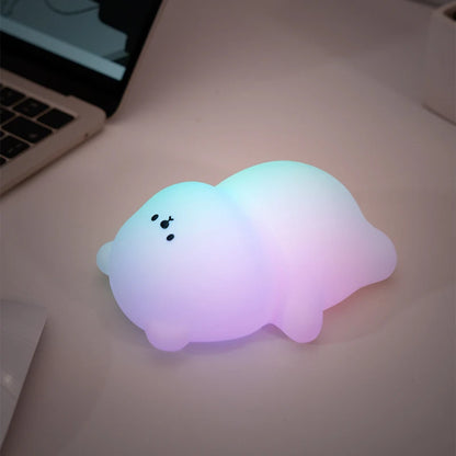 Luz LED nocturna de Panda, bonita luz nocturna de silicona, lámpara de noche táctil recargable por USB, lámpara de sincronización para dormitorio, decoración, regalo para niños