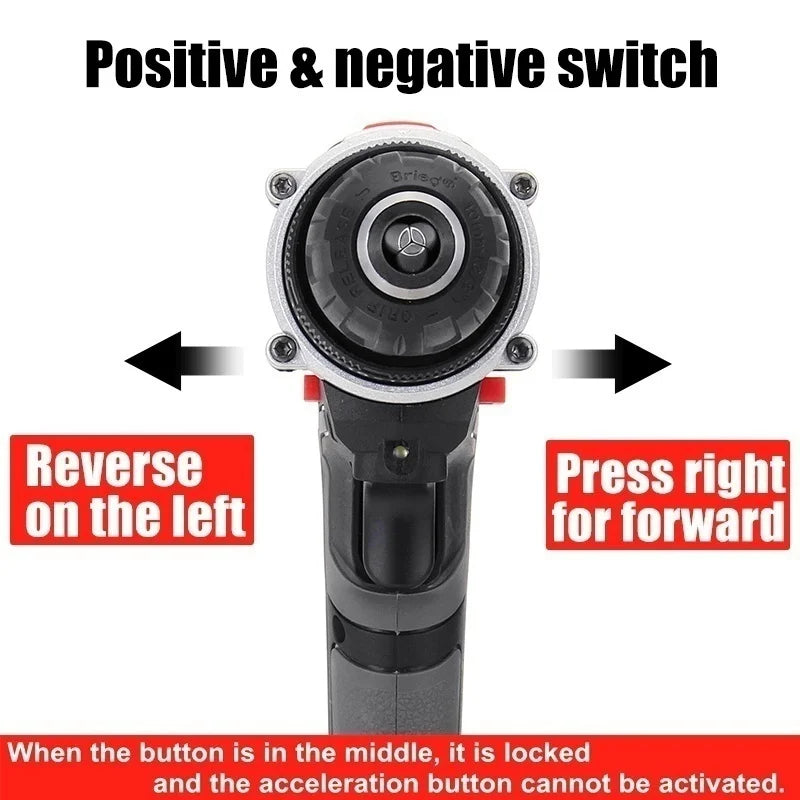 Cordless Impact Drill Electric Screwdriver Electric Hammer Mini Hand Drill Lithium-ion Battery Power Tools 88VF