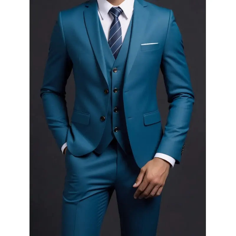 traje de boda informal de estilo británico de negocios de caballero a la moda para presentador de banquete de color sólido
