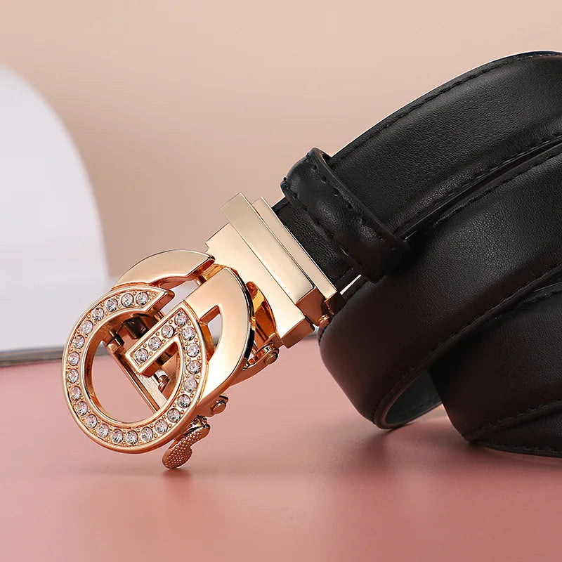 Cinturón de mujer a la moda, nuevo estilo de red, hebilla automática