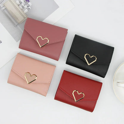 cartera larga con hebilla en forma de V para mujer, cartera triple para mujer
