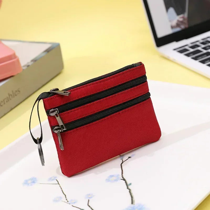 Mini monedero de lona con cremallera Simple unisex