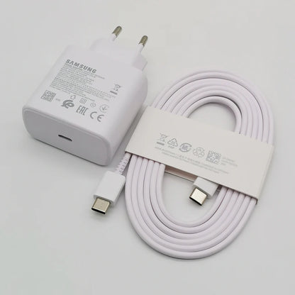 Cargador Samsung de 45 W, adaptador de carga superrápida de 1,8 M, tipo C, para Galaxy S24, S23, S22, S21, S20, Note 20, Ultra 10, Z Flip Fold 6, 5, 4, 3 y 2