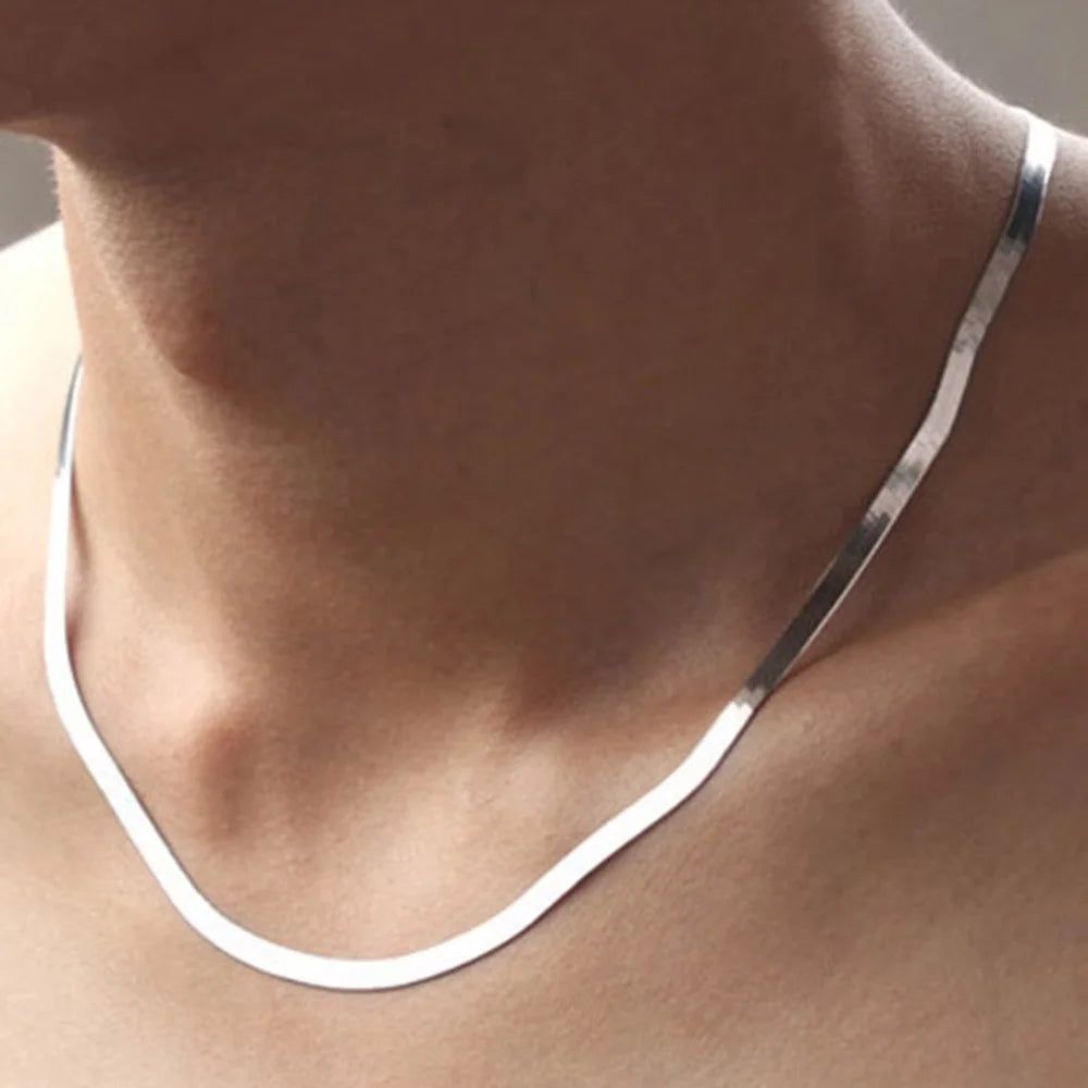 Collier chaîne serpent de style hip hop pour hommes nouvelle mode collier en acier inoxydable couleur argent accessoires de bijoux cadeau de fête 