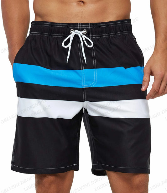 Bañador para hombre con rayas 3D, pantalones cortos de surf para niños, pantalones cortos de playa, bañadores deportivos masculinos, calzoncillos para niño.