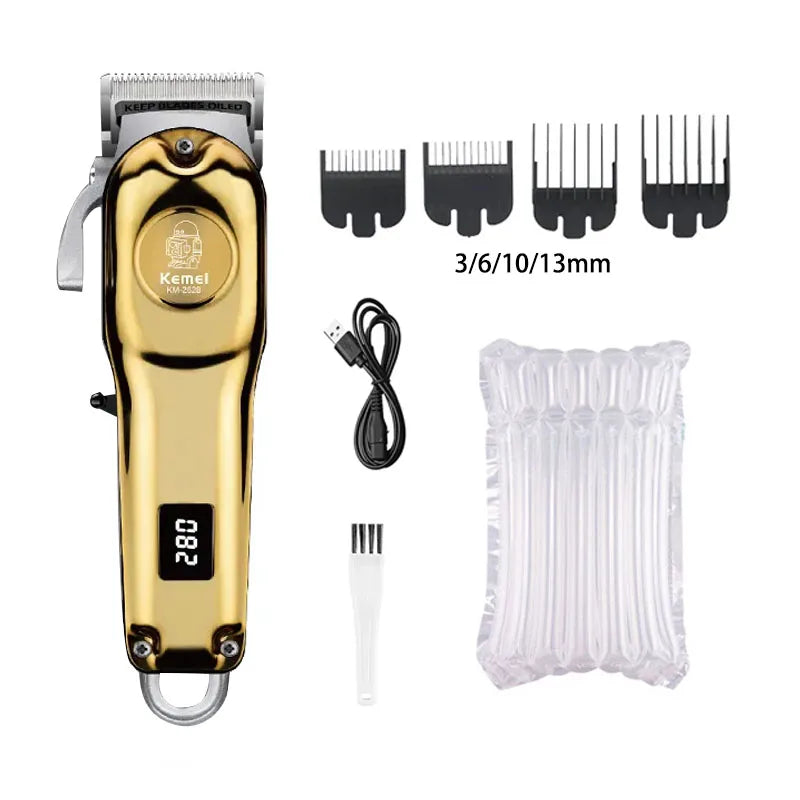Cortadora de pelo eléctrica profesional Kemei KM-2628 KM-678 KM-2024, cortadora de barba, afeitadora recargable para hombres, kit recortador de pelo