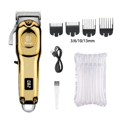 Cortadora de pelo eléctrica profesional Kemei KM-2628 KM-678 KM-2024, cortadora de barba, afeitadora recargable para hombres, kit recortador de pelo