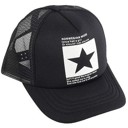 Gorras de moda para hombres y mujeres, gorras de verano transpirables con cierre trasero y estrellas