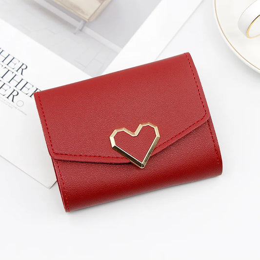 cartera larga con hebilla en forma de V para mujer, cartera triple para mujer