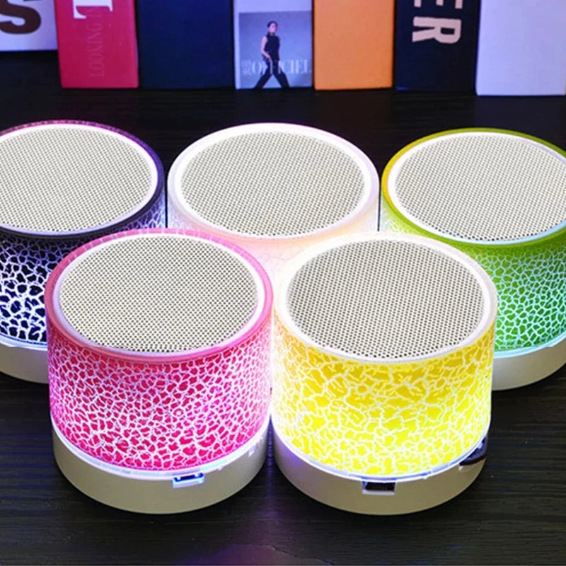Mini haut-parleur Bluetooth sans fil, haut-parleur LED coloré, caisson de basses TF, haut-parleurs stéréo d'extérieur, colonne de son de musique MP3 pour smartphone 