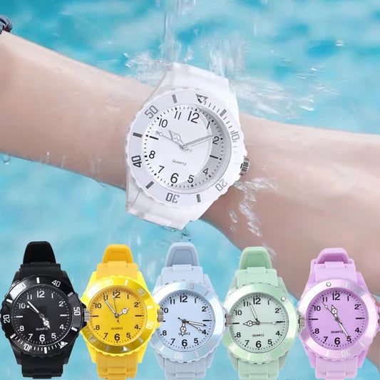Fashion casual watches, women's silicone quartz watch, classic vintage student watch, student couple electronic wristwatches