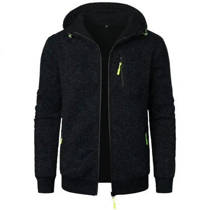 Nueva ropa de calle, sudaderas de manga larga para hombre, cremallera con capucha, chaqueta cálida de invierno de gran tamaño, abrigo, chándal para exteriores para hombre