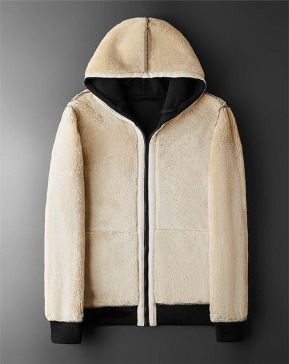 Abrigos de lana de cordero para hombre y mujer, chaquetas gruesas y cálidas de manga larga con cremallera, sudaderas con capucha deportivas informales