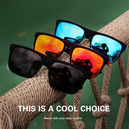 Gafas de sol polarizadas cuadradas vintage de moda para hombre y mujer, para conducir y pescar, de marca de lujo, de diseñador, con protección UV400.