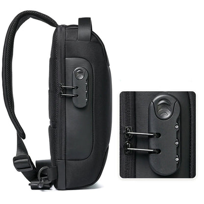 Men's USB Crossbody Bag Anti-theft Waterproof Oxford Multifunction Short Travel Shoulder Bag