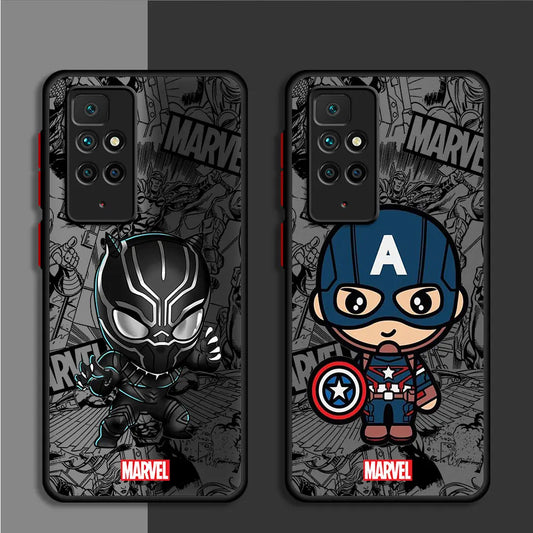 Marvel Groot Spiderman Cartoon Phone Case For Xiaomi Redmi 9A 10C K40 Pro A1 9C 9 10 12C A2 9T Shockproof Cover