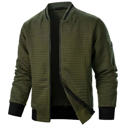 Nueva chaqueta de manga larga con cremallera para hombre, abrigos, sudaderas de pie, ropa de calle para exteriores, chaqueta de Color sólido para otoño para hombre